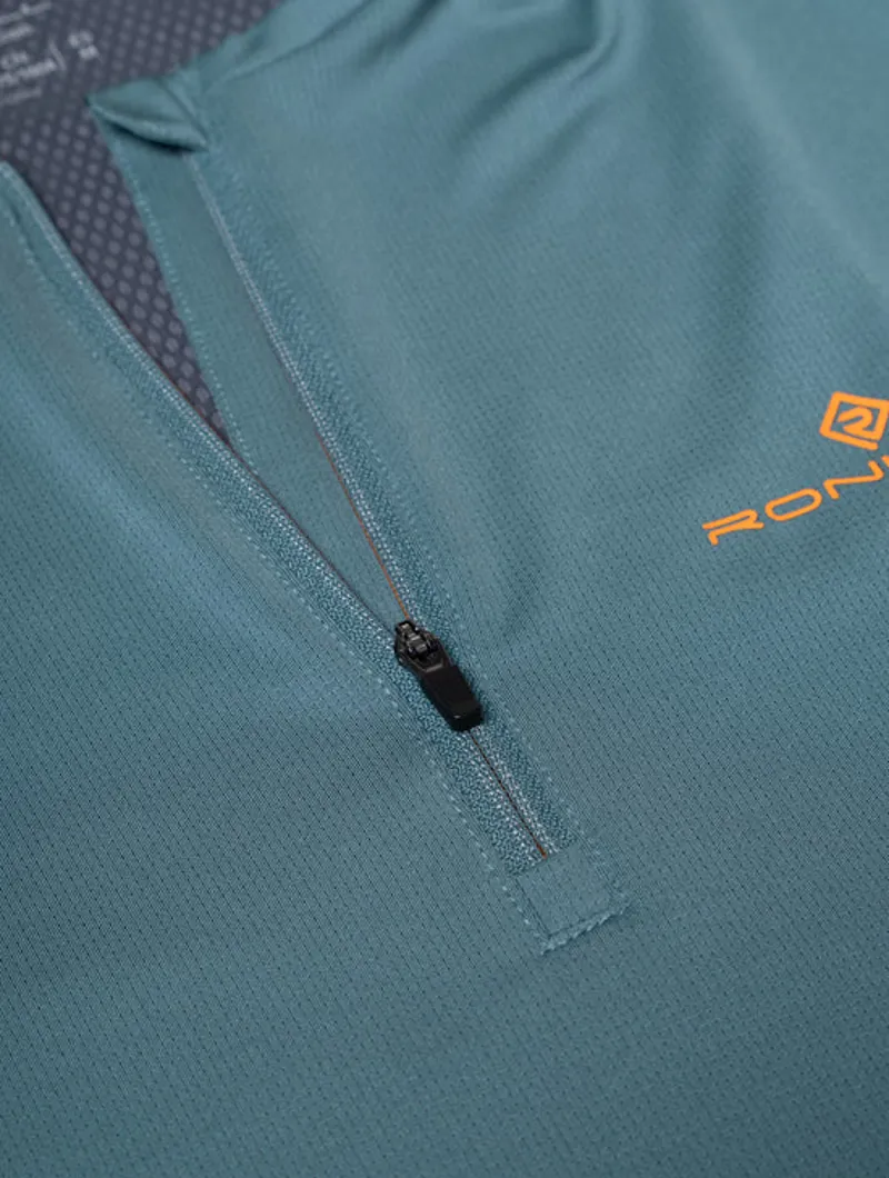 Ronhill Men's Tech 1/2 Zip S/S Tee Monolith/Artemis-5