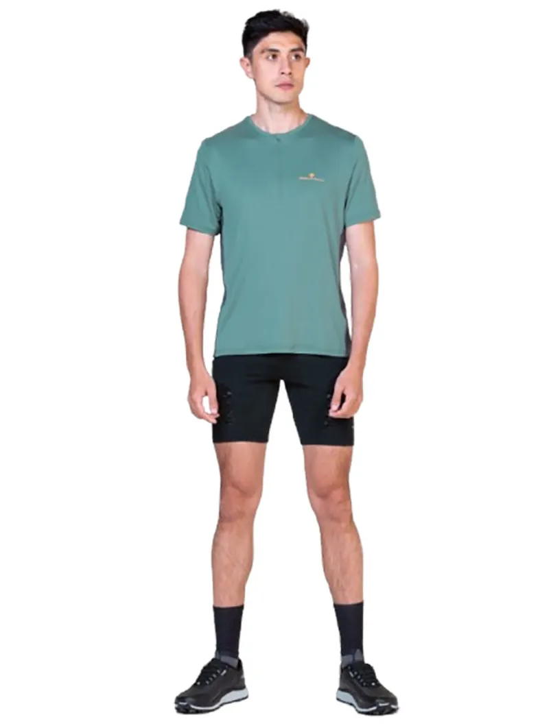 Ronhill Men's Tech 1/2 Zip S/S Tee Monolith/Artemis-2