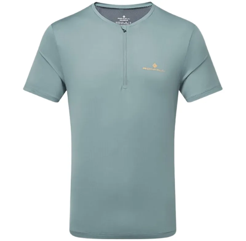 Ronhill Men's Tech 1/2 Zip S/S Tee Monolith/Artemis