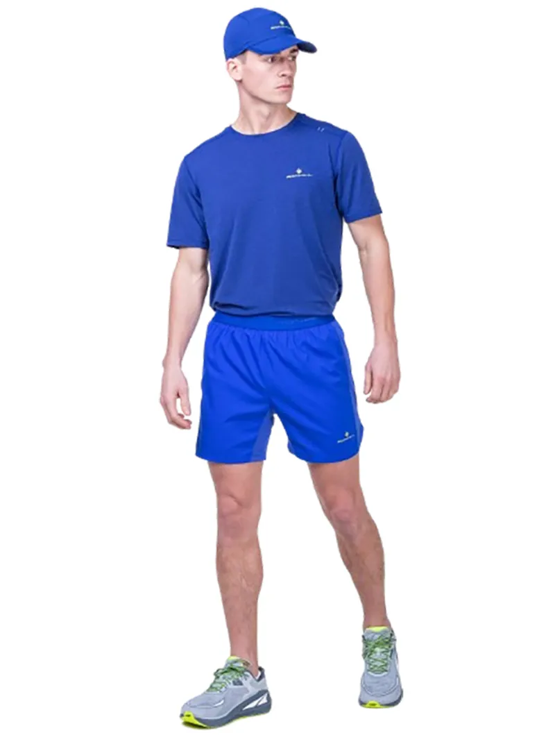 Ronhill Men's Tech 5 inch Short Azurite/Citrus-3