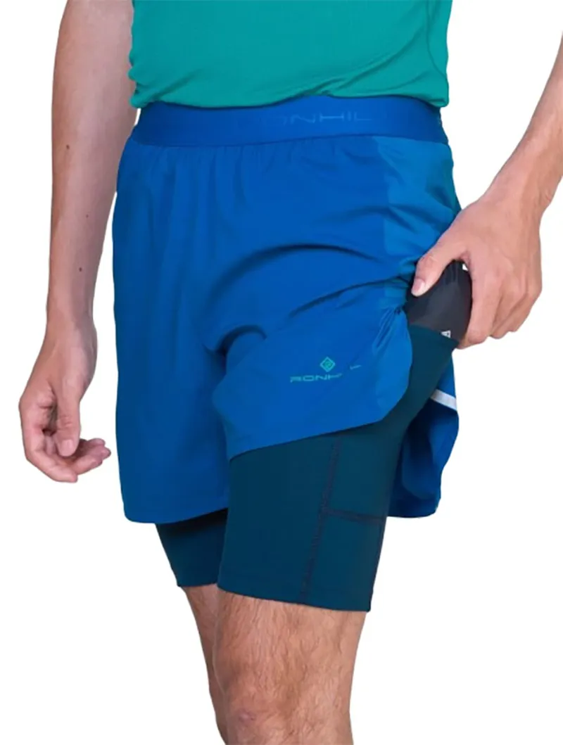 Ronhill Men's Tech 5 inch Twin Short Seafaring/Dark Navy-5
