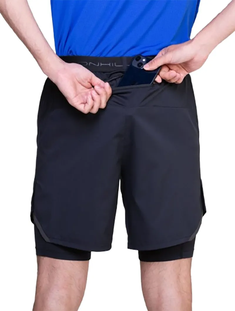 Ronhill Men's Tech 7 inch Twin Short All Black-4