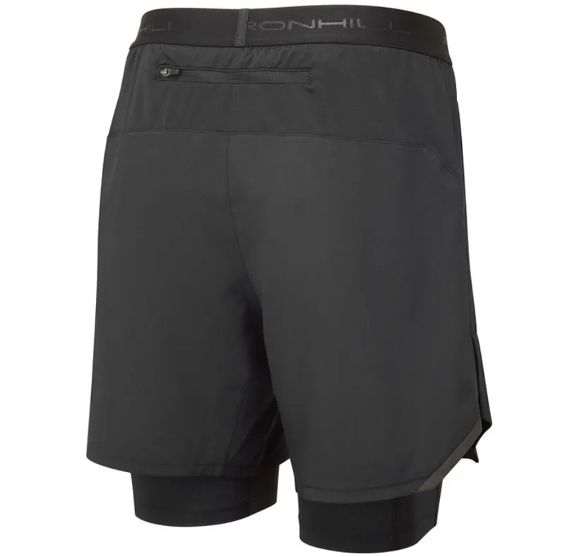 Ronhill Men's Tech 7 inch Twin Short All Black-1