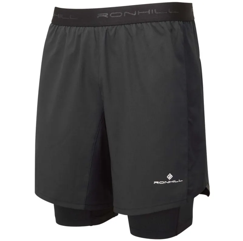 Ronhill Men's Tech 7 inch Twin Short All Black