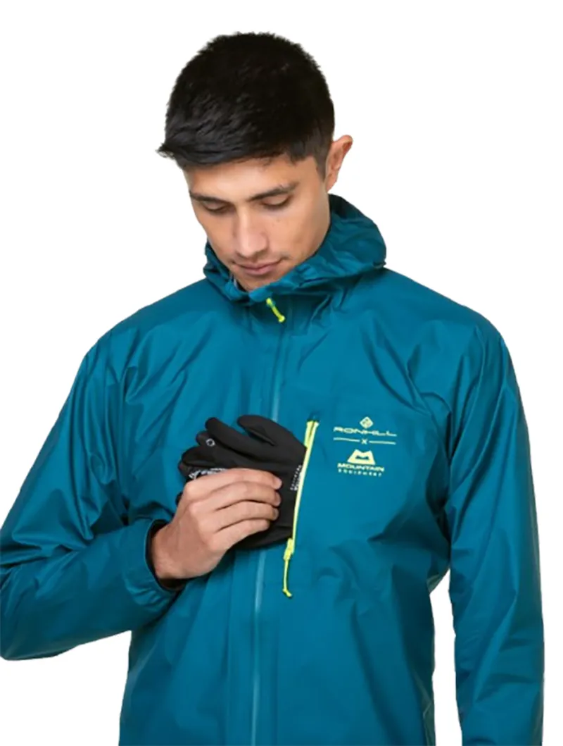 Ronhill Men's Tech Gore-Tex Mercurial Jacket Deep Teal/Acid-2