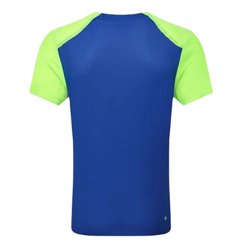 Ronhill Men's Tech Race S/S Tee Fluo Green/Dark Cobalt-1