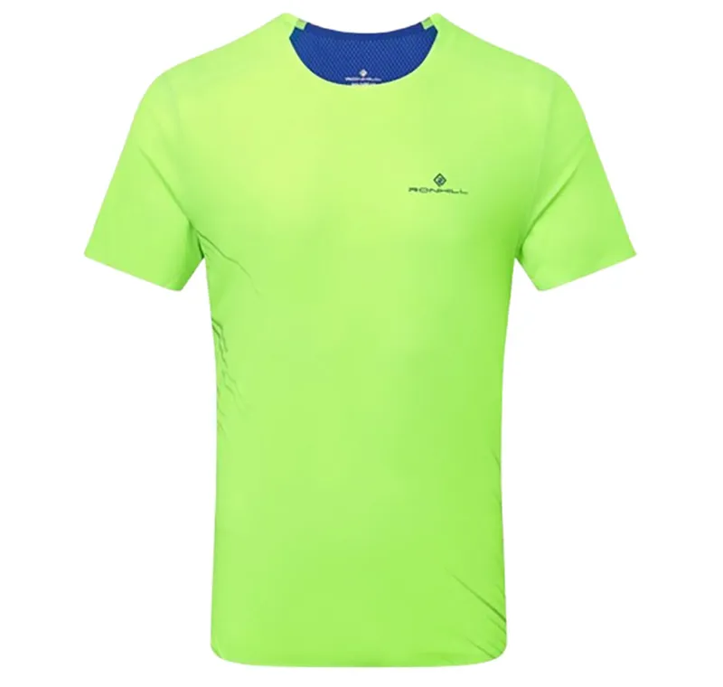 Ronhill Men's Tech Race S/S Tee Fluo Green/Dark Cobalt