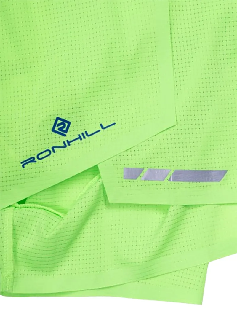 Ronhill Men's Tech Race Short Fluo Green/Dark Cobalt-9