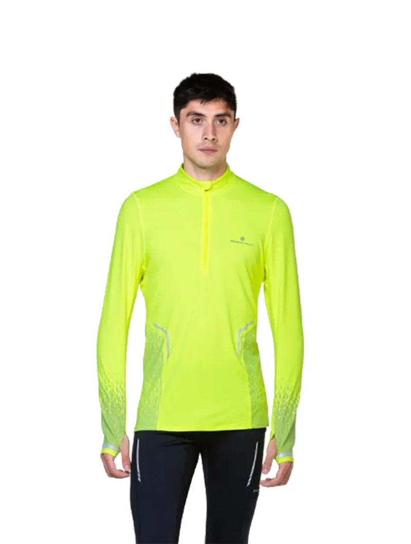 Ronhill Men's Tech Reflect 1/2 Zip Fluo Yellow/Reflect-2