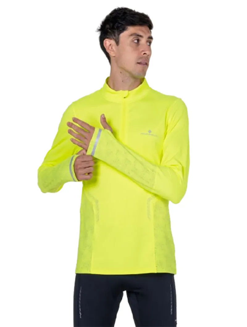 Ronhill Men's Tech Reflect 1/2 Zip Fluo Zest/Reflect-5