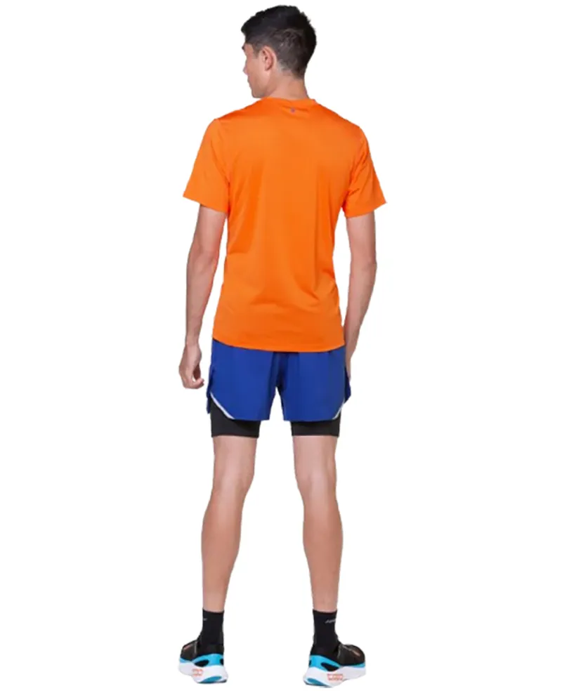 Ronhill Men's Tech S/S Tee Cardinal Orange/Ocean-3