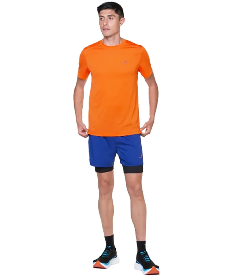 Ronhill Men's Tech S/S Tee Cardinal Orange/Ocean-4