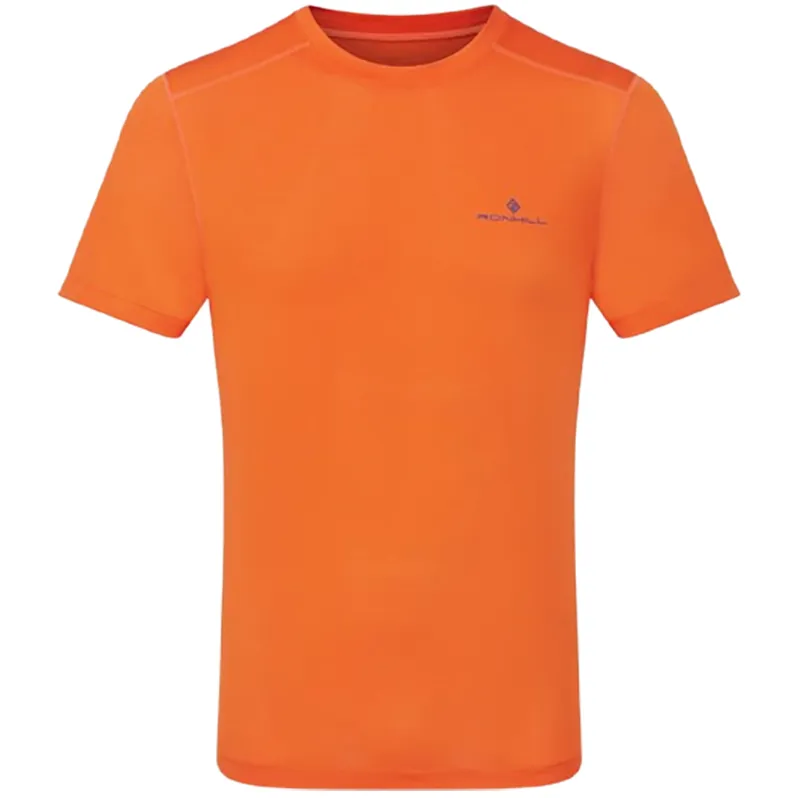 Ronhill Men's Tech S/S Tee Cardinal Orange/Ocean