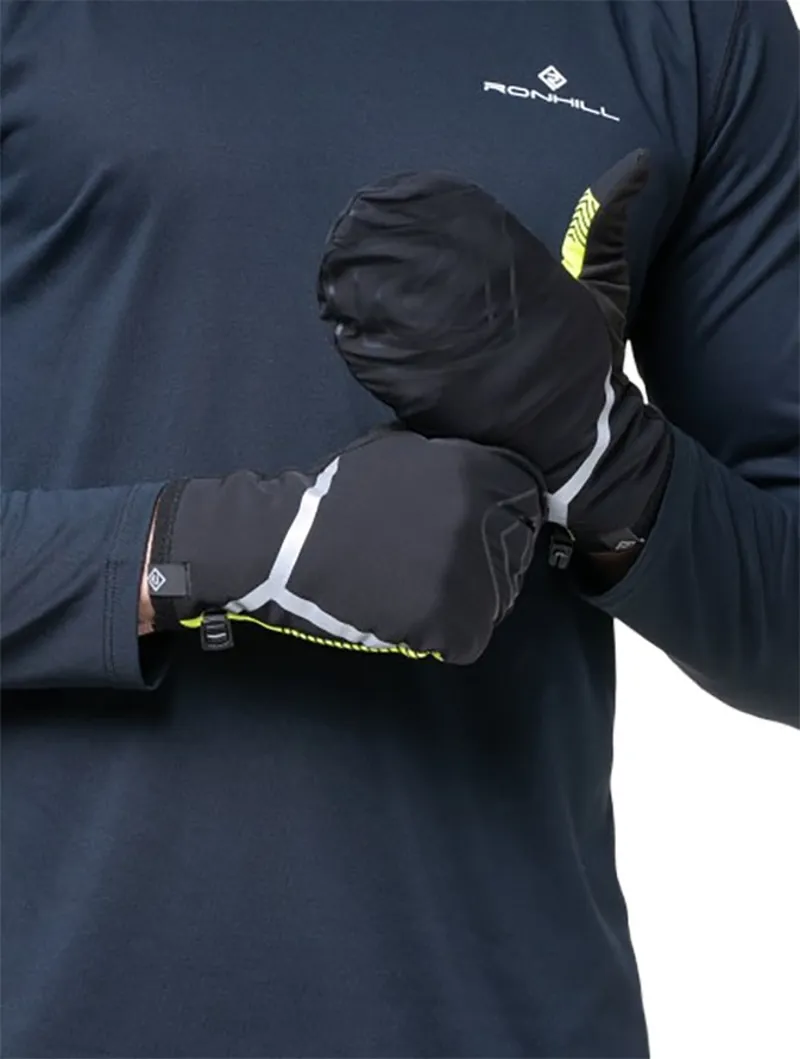 Ronhill Wind-Block Convertible Glove Fluo Yellow/Black-2