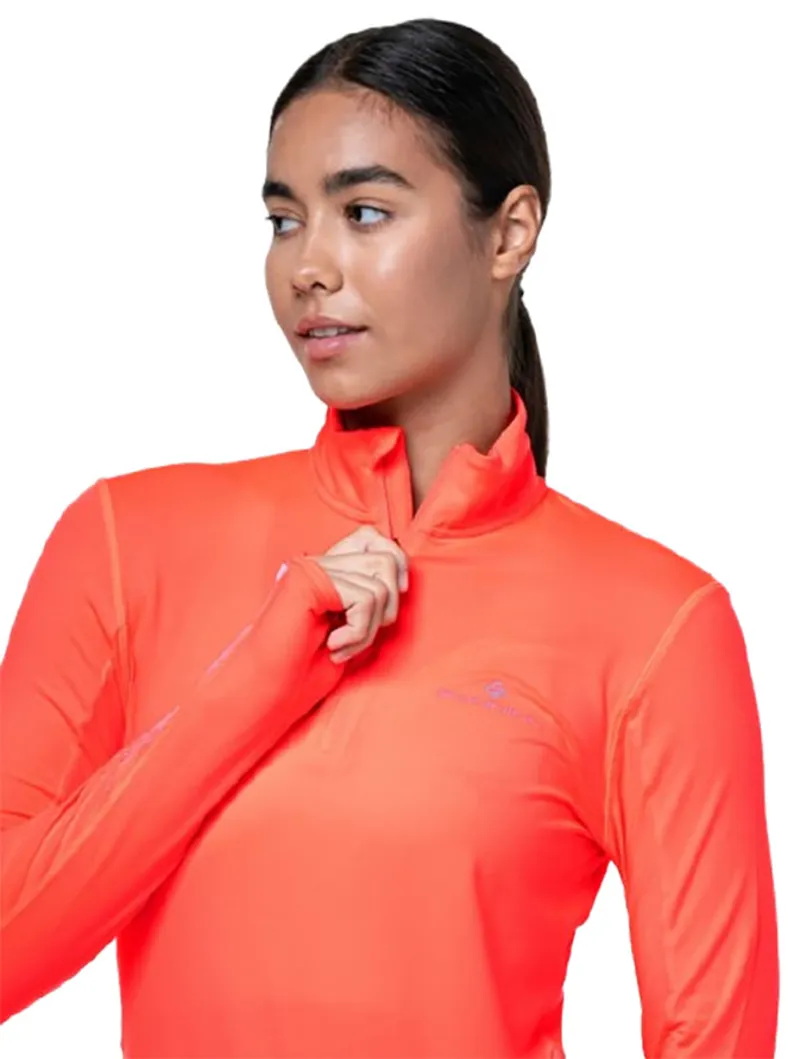 Ronhill Women's Tech Reflect 1/2 Zip Hot Coral/Reflect-5