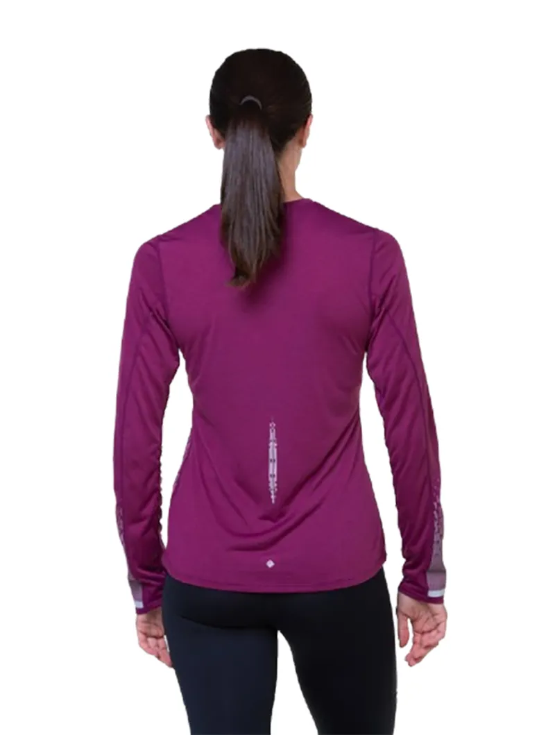 Ronhill Women's Tech Reflect L/S Tee Blackcurrant/Reflect-5