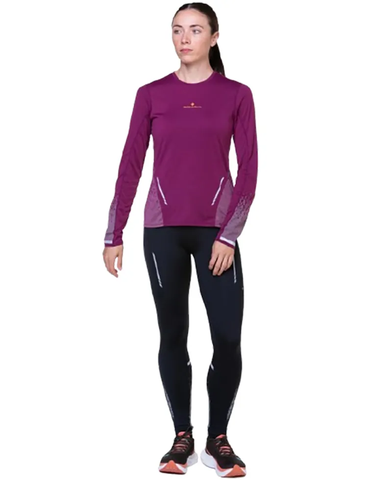 Ronhill Women's Tech Reflect L/S Tee Blackcurrant/Reflect-3