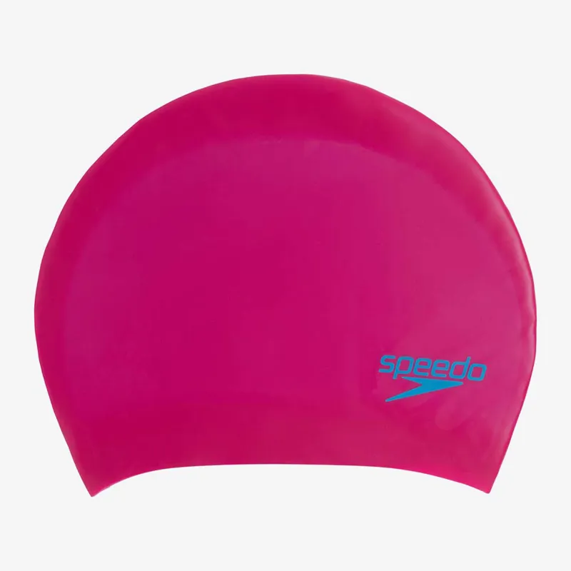 Speedo Junior Long Hair Cap - Pink/Blue