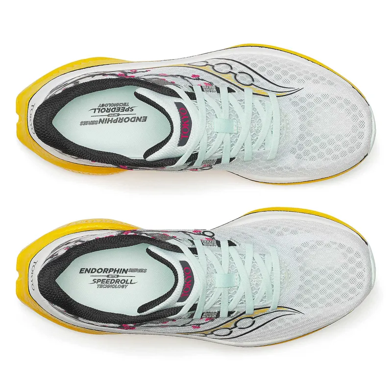 Saucony Women's Endorphin Speed 5 White/Fleur-4