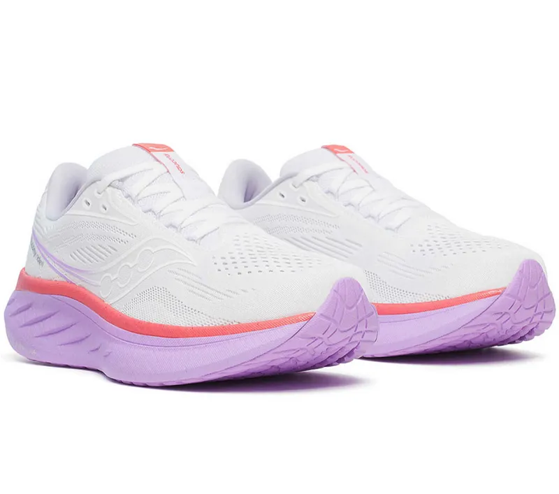 Saucony Women's Ride 18 White/Coral-2