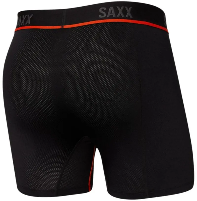 Saxx Kinetic Light-Compression Mesh Boxer Brief Black/Vermillion-1