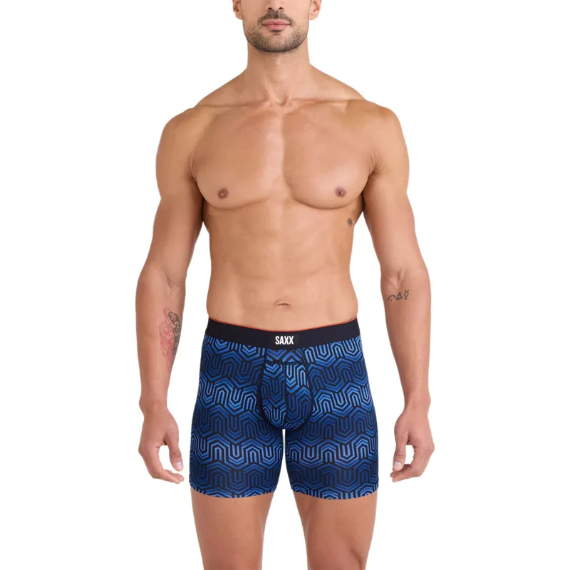 Saxx Multi-Sport Mesh Boxer Brief Fly 2 Pack Chai of Command/Black-1