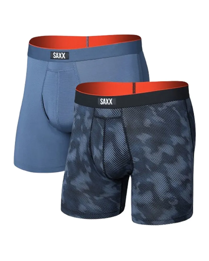 Saxx Multi-Sport Mesh Boxer Brief Fly 2PK Smoke Screen/Washed Indigo