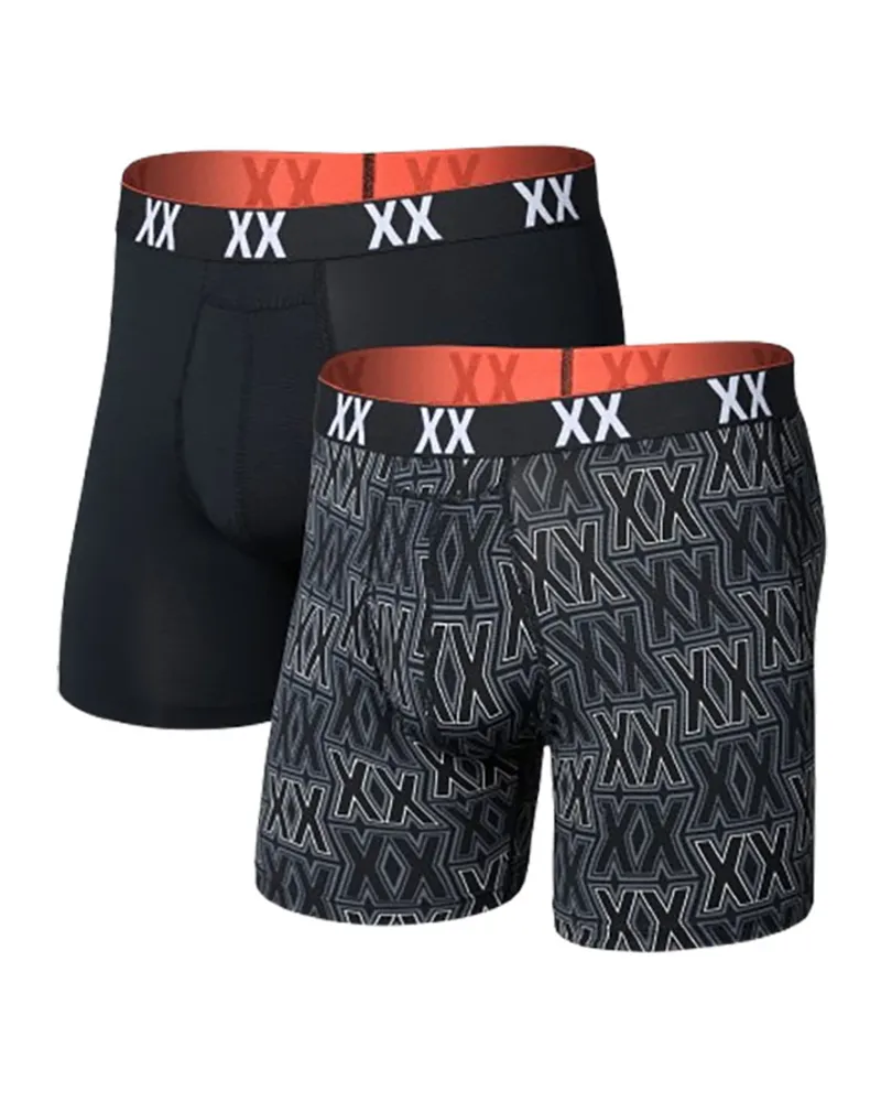 Saxx Multi-Sport Mesh Boxer Brief Fly 2PK Xxcellence/Black