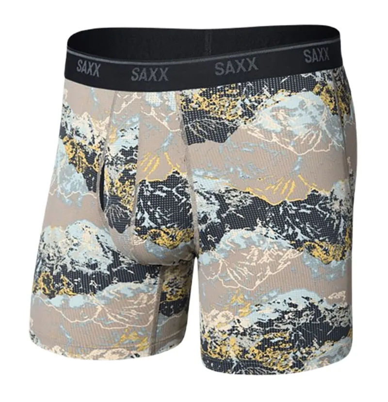 Saxx Quest Quick-Dry Mesh Boxer Brief Fly Summits Cinder