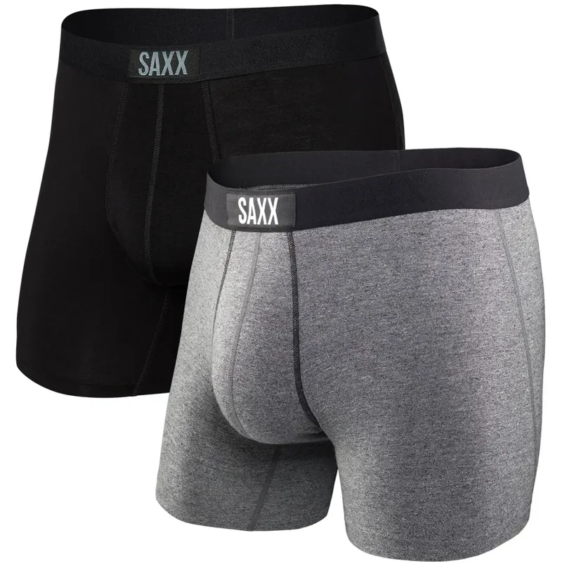 Saxx Vibe Super Soft Boxer Brief 2Pk Black/Grey