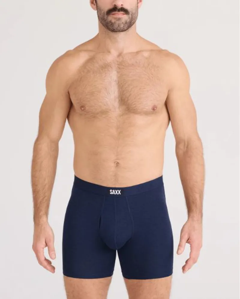 Saxx Vibe Xtra Soft Comfort Soft Comfort Boxer Brief 6 Inches Dark Navy/Heather-1