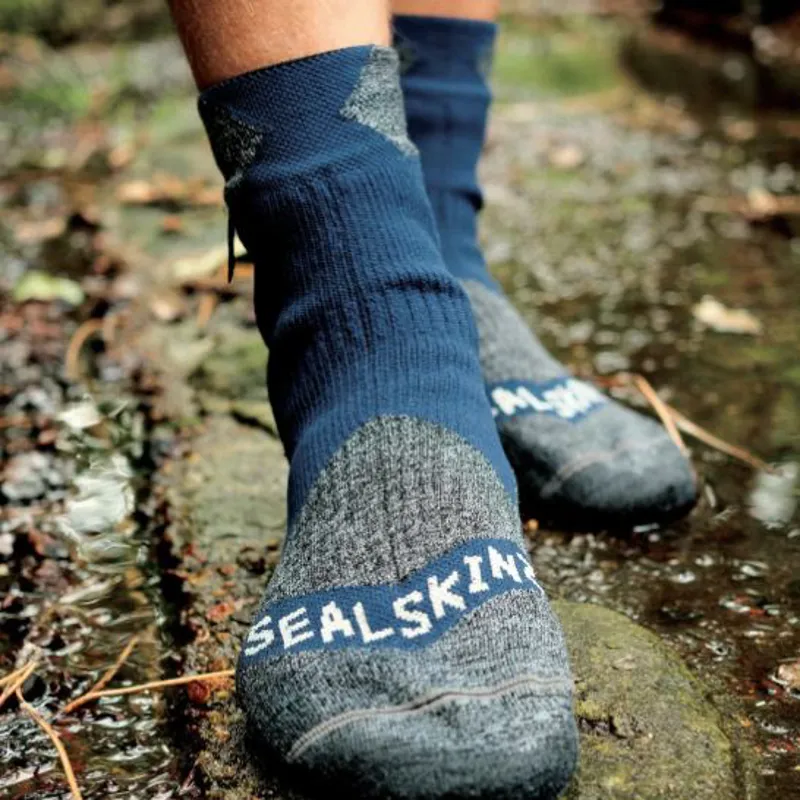 Sealskinz Bircham Waterproof All Weather Ankle Length Sock Blue-2