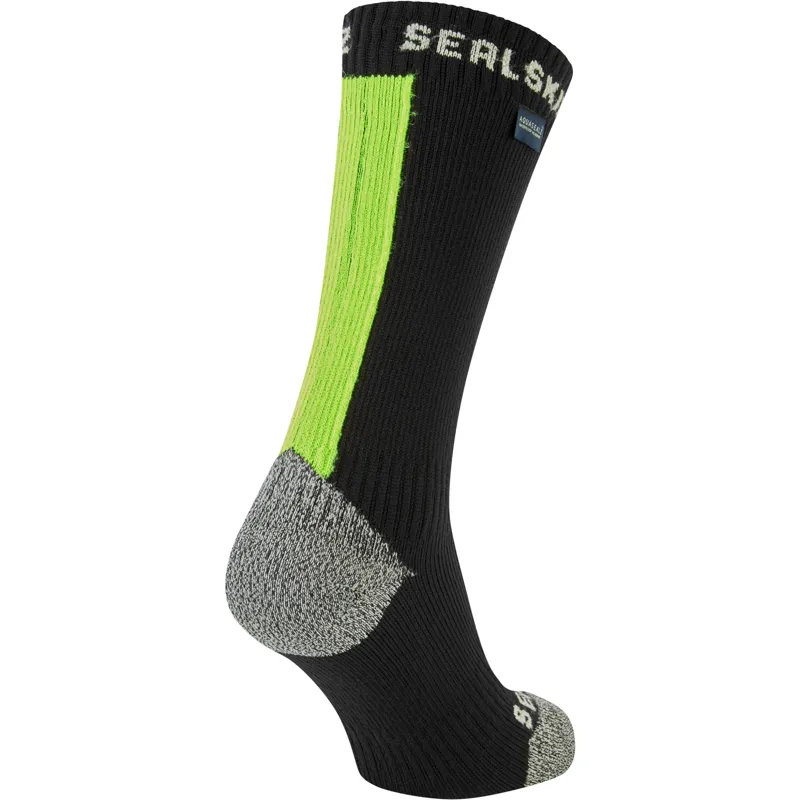 Sealskinz Briston Waterproof All Weather Mid Length Sock with Hydrostop Neon Yellow-1