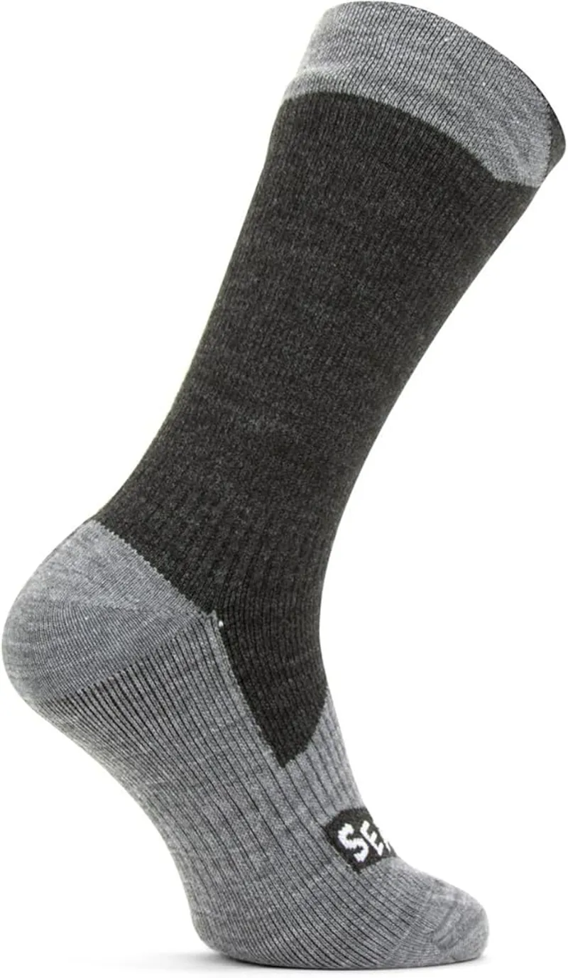 Sealskinz Raynham Waterproof All Weather Mid Length Sock Black/Grey Marl-1