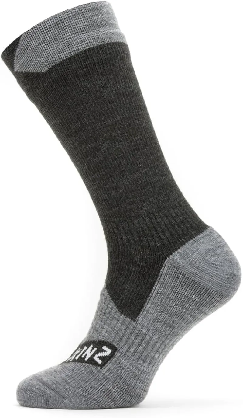Sealskinz Raynham Waterproof All Weather Mid Length Sock Black/Grey Marl