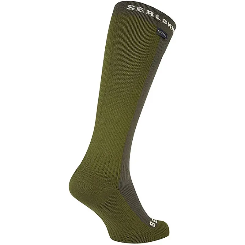Sealskinz Worstead Waterproof Cold Weather Knee Length Sock Olive-1