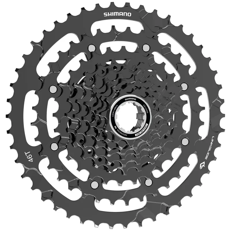 Shimano CS-LG400 Cassette LinkGlide 9-Speed 11-46 Teeth Black-1