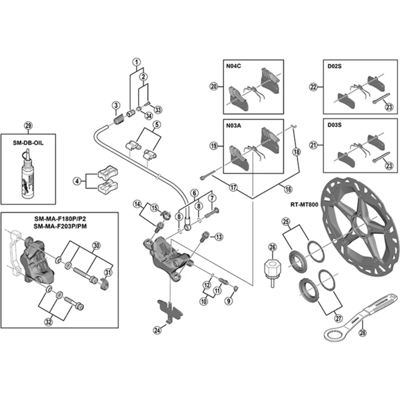 Shimano Spares BR-M785 Pad Axle and Snap Ring Silver One Size-1