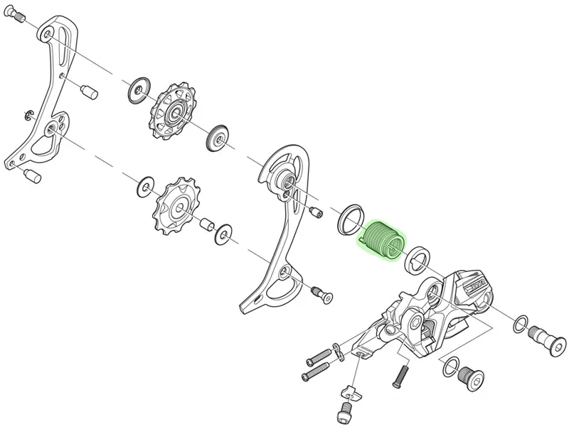 Shimano Spares XTR RD-M9100 P-Tension Spring Silver One Size-1