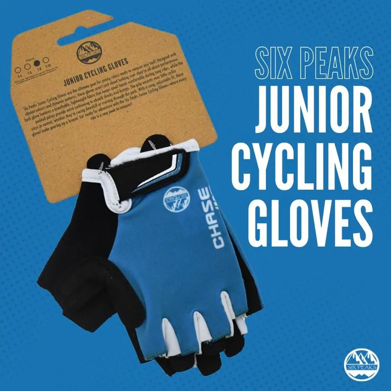 Six Peaks Junior Cycling Gloves Blue/Black/White 9-10 Years-6