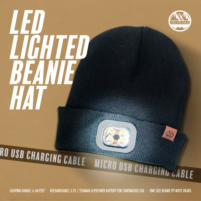 Six Peaks LED Lighted Beanie Hat Black-1