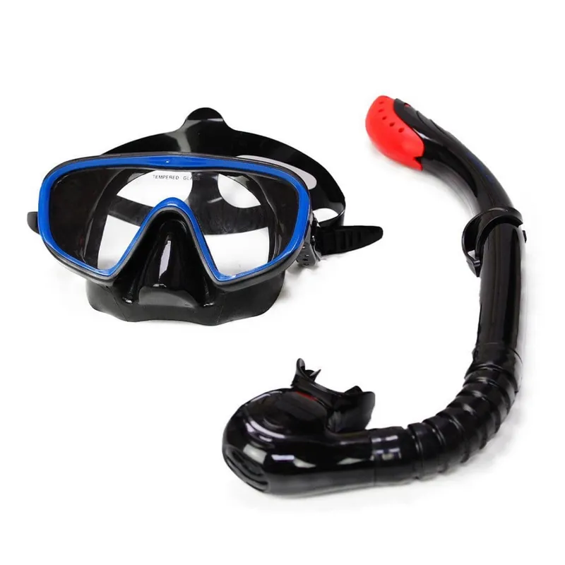 Sola Adult Mask and Snorkel Set Black/Blue