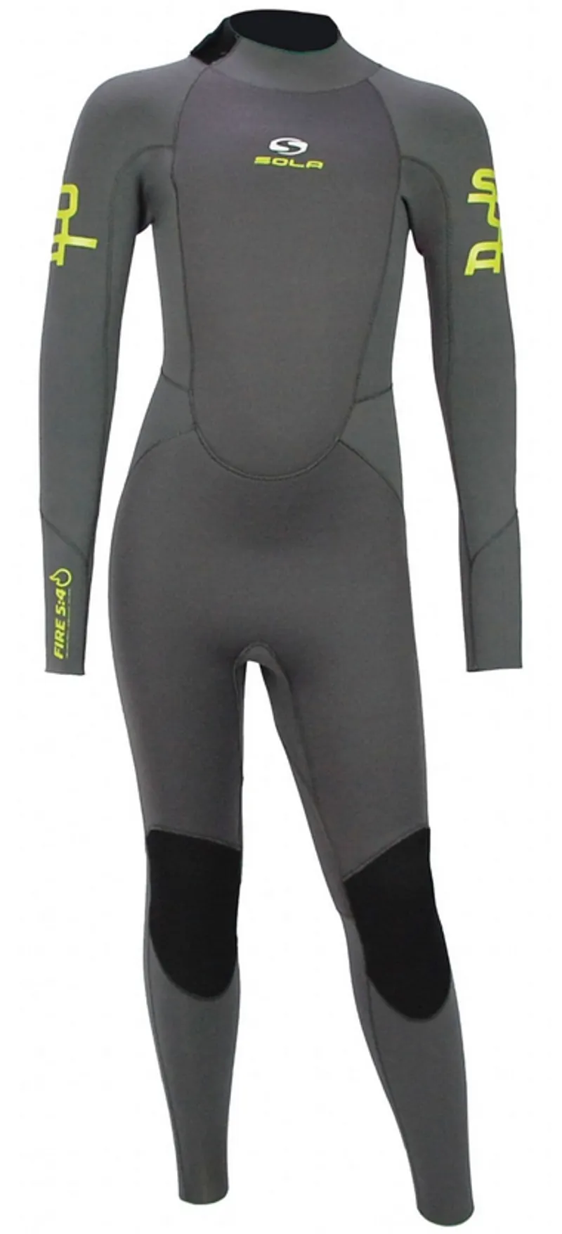 Sola Fire 5/4 Kids Fullsuit Asphalt/Lime