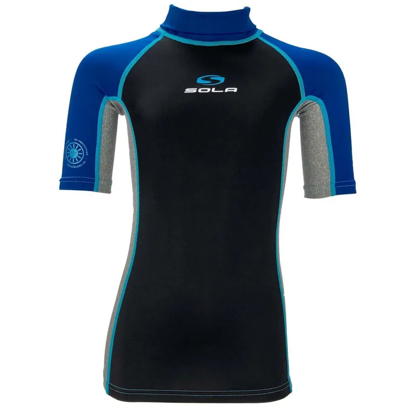 Sola Kids Rash Vest Blue Grey