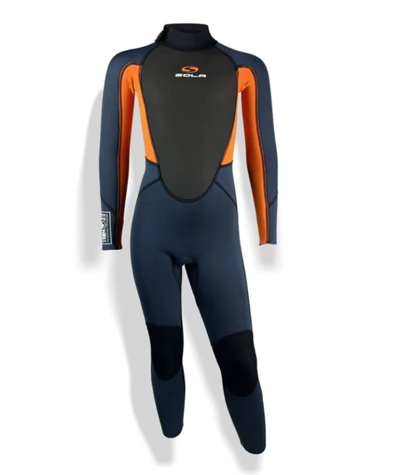 Sola Kids Storm 3/2 Fullsuit Wetsuits Petrol/Blaze