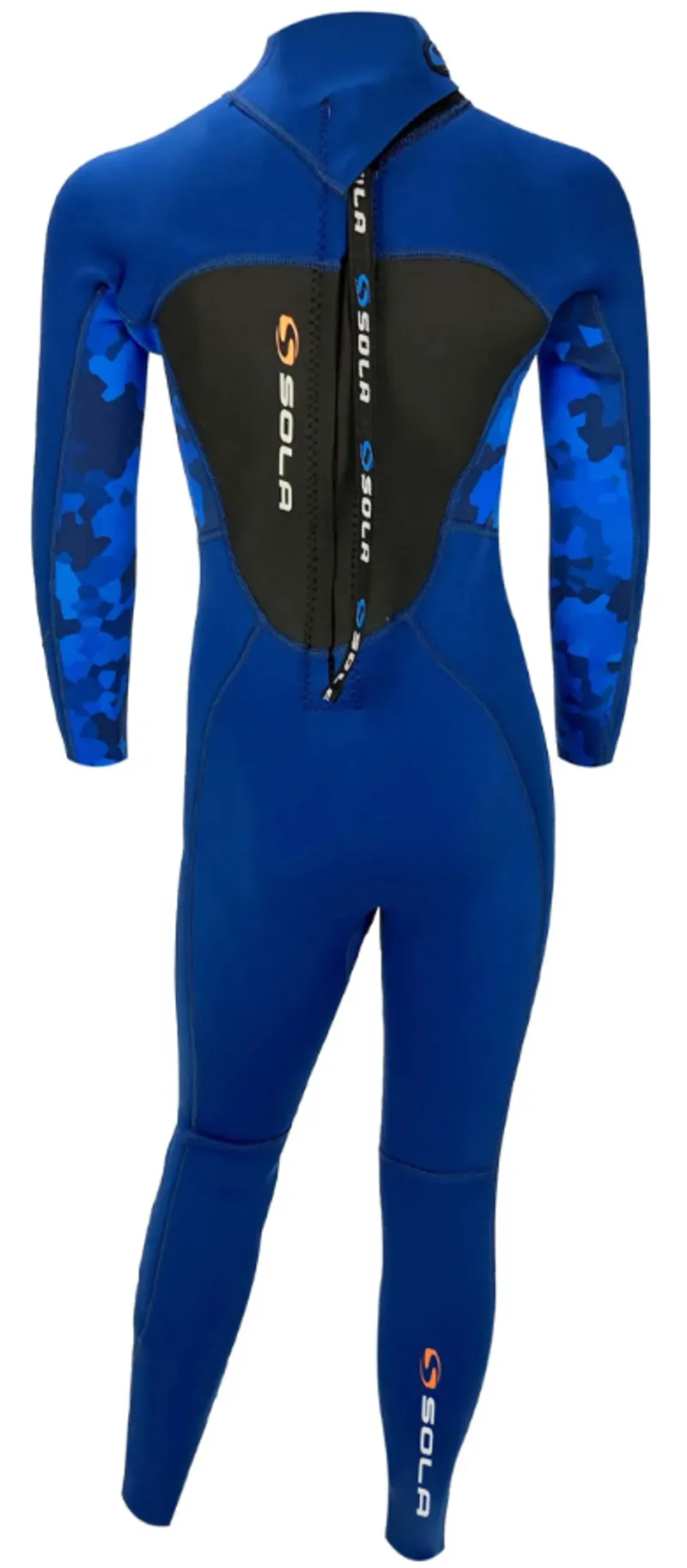 Sola Storm 3/2 Kids Full Wetsuit Blue/Camo-1