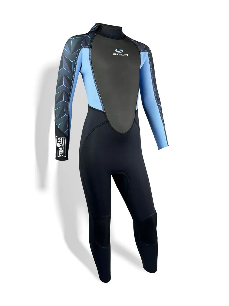 Sola Storm Kids 3/2 Full Wetsuit Blue Steel-2