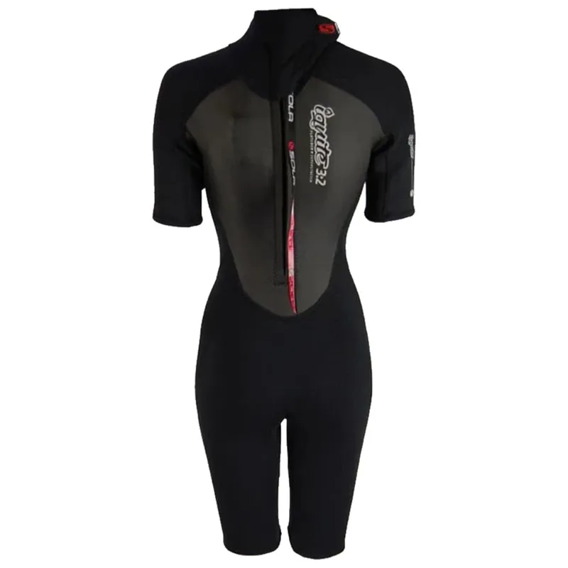 Sola Women's Ignite 3/2 Shortie Wetsuit Black/Black-1