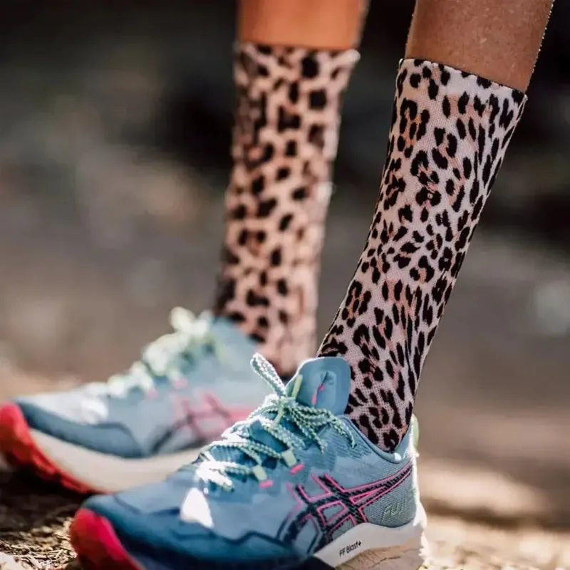 Sox Footwear Crew Length Socks Golden Leopard-3
