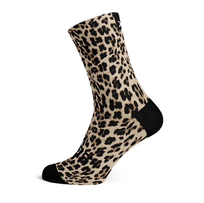 Sox Footwear Crew Length Socks Golden Leopard